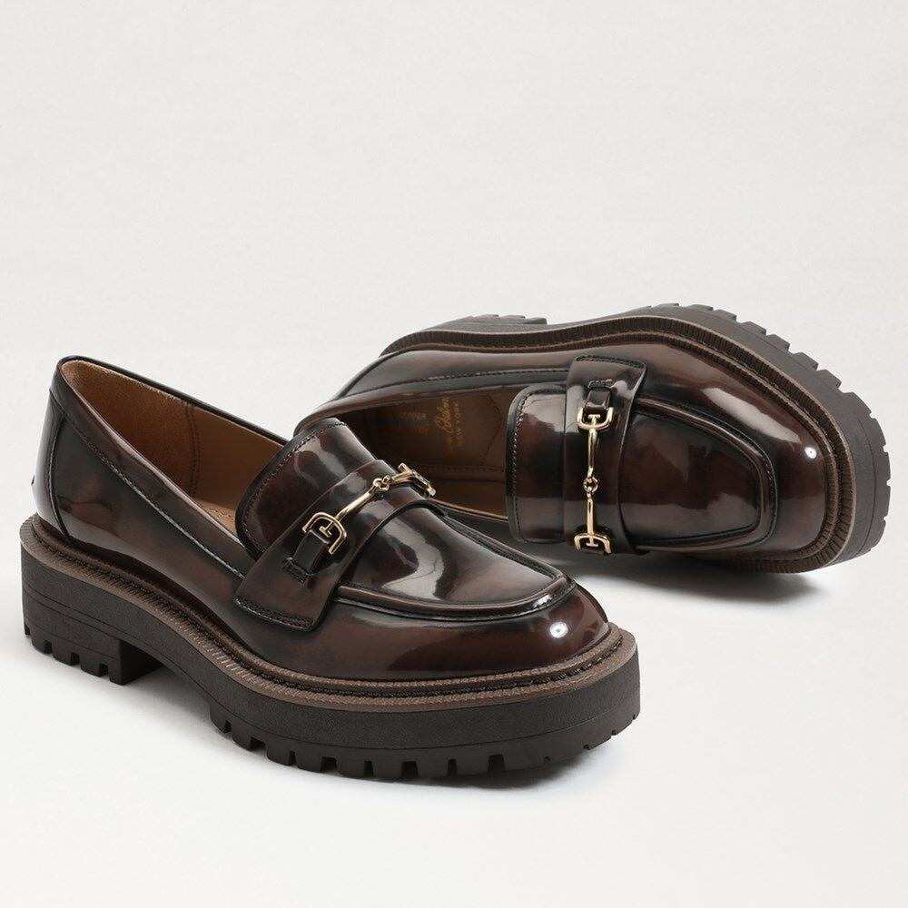Sam Edelman Laurs Lug Sole Loafer in Chestnut Brown Size 8.5 - Picture 2 of 14